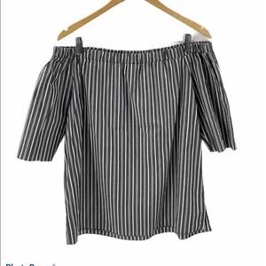 Pebble & More Off The Shoulder Stripped Top Large